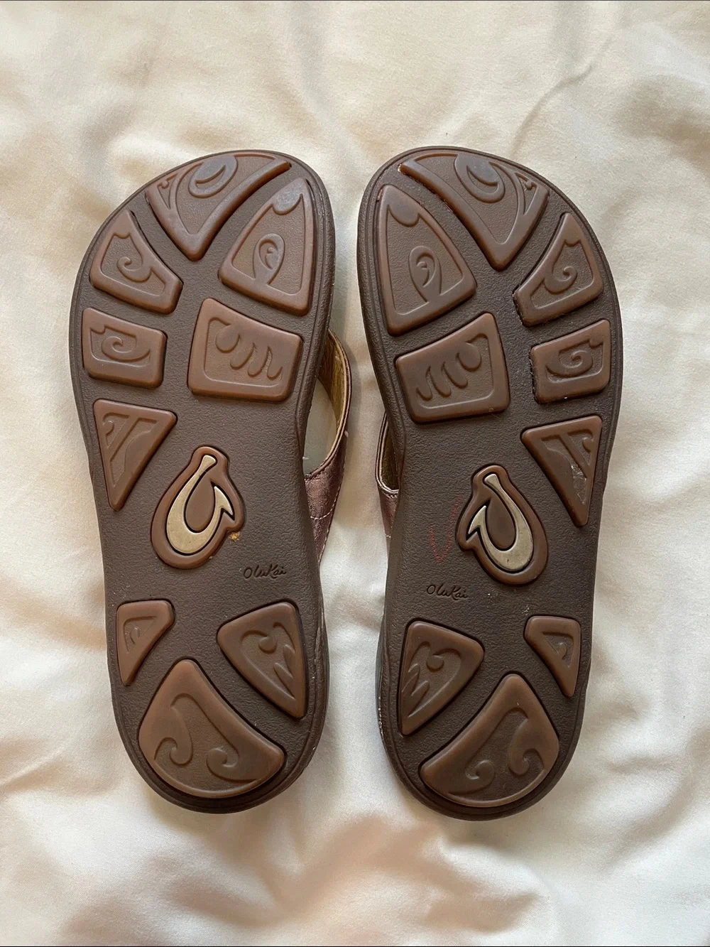 OluKai Brown Leather Flip-Flop Sandals - Picture 2 of 3